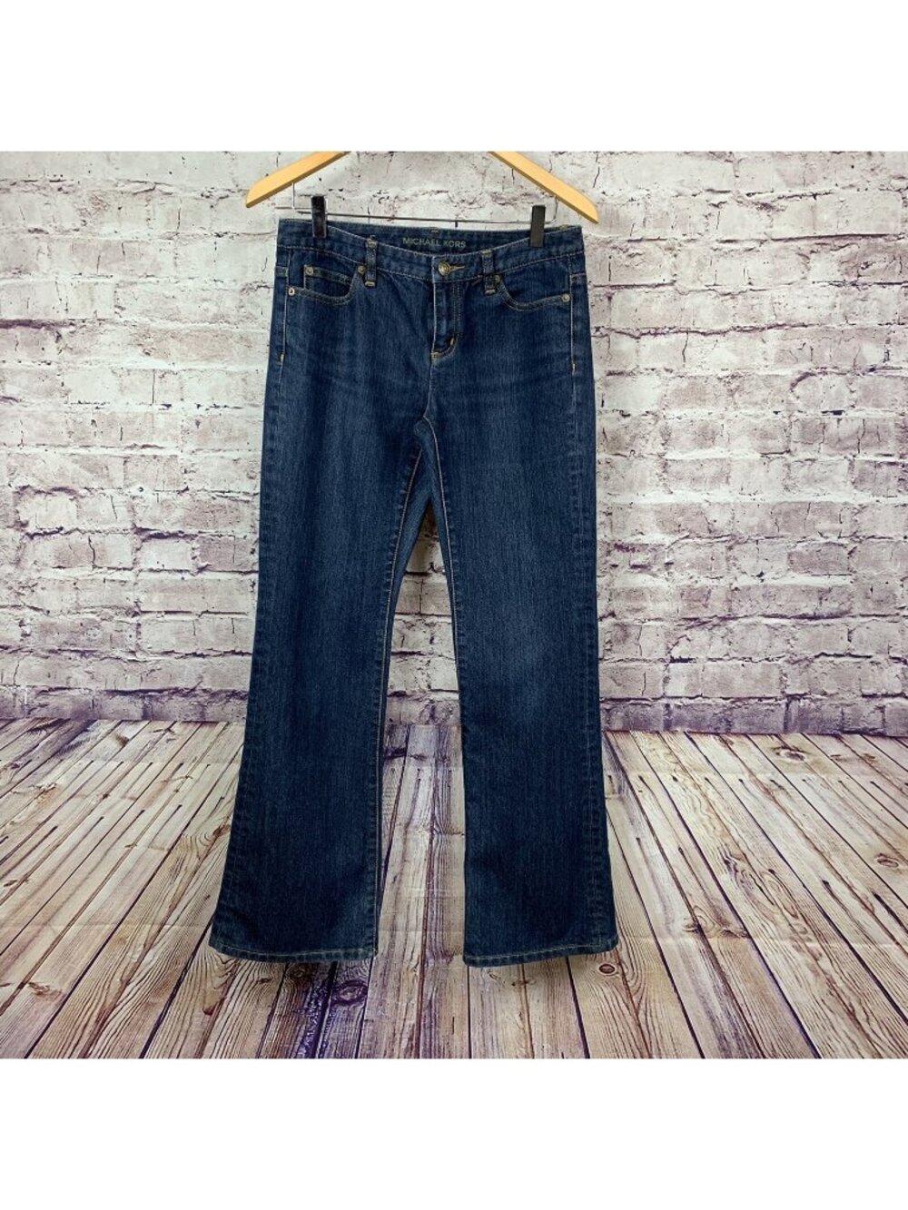 Michael Kors Blue Flare Medium Wash Low Rise Denim Jeans